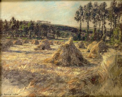Hooibergen bij zonsondergang, 1906 door Leon Augustin Lhermitte