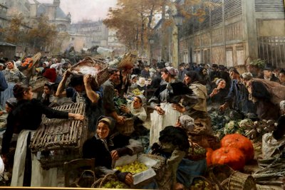 Les Halles door Leon Augustin Lhermitte