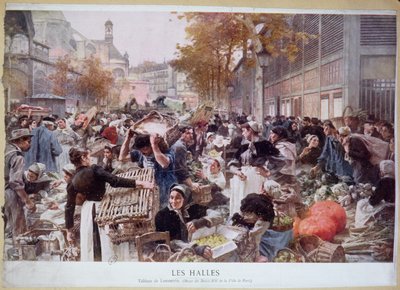 Les Halles, 1893 door Leon Augustin Lhermitte