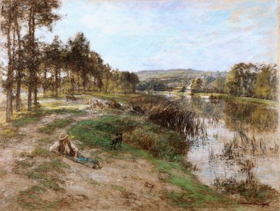 Aan de oevers van de Marne door Leon Augustin Lhermitte