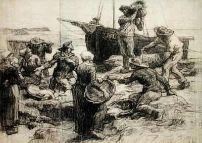 Het Sorteren van de Vangst door Leon Augustin Lhermitte