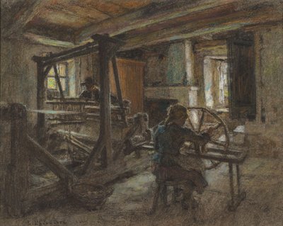 Het Wevershuisje door Leon Augustin Lhermitte