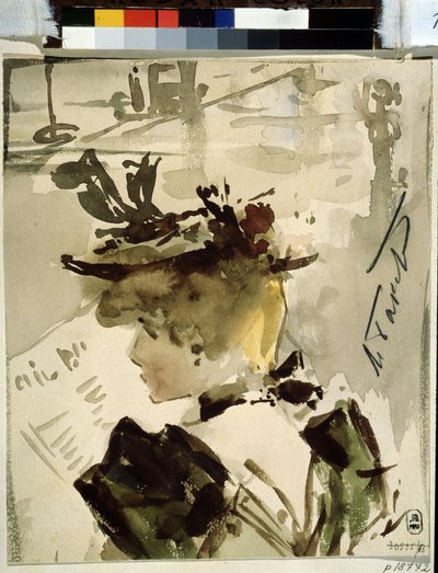 Een vrouw die leest door Leon Bakst