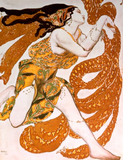 Bacchante, kostuumontwerp voor een Ballets Russes-productie van Tcherepnins Narcisse, 1911 door Leon Bakst