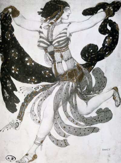 Cleopatra, balletkostuumontwerp, 1909 door Leon Bakst