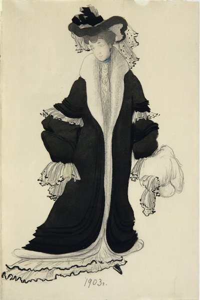 Kostuumontwerp voor Mevr. L. Bakst, 1903 door Leon Bakst