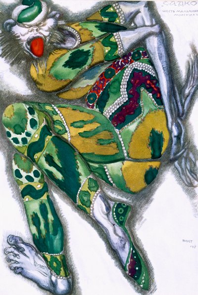 Kostuumontwerp voor Seefenfel, uit Sadko door Leon Bakst