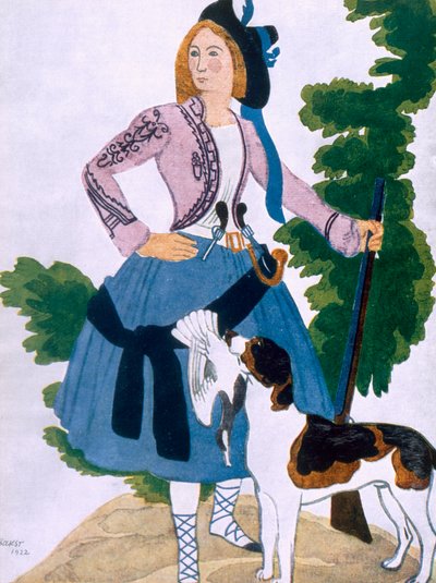 Kostuumontwerp voor De Jageres, 1922 door Leon Bakst
