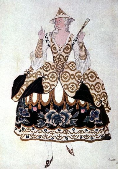 Kostuumontwerp voor een Chinese Dame, uit Doornroosje door Leon Bakst