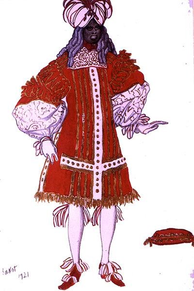 Kostuumontwerp voor een van de Dienaren van de Prins, uit Doornroosje door Leon Bakst