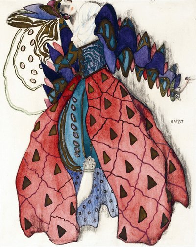 Kostuumontwerp voor het ballet "La Legende de Joseph" door R. Strauss door Leon Bakst