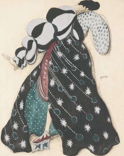 Kostuumontwerp voor het ballet La Légende de Joseph door R. Strauss door Leon Bakst