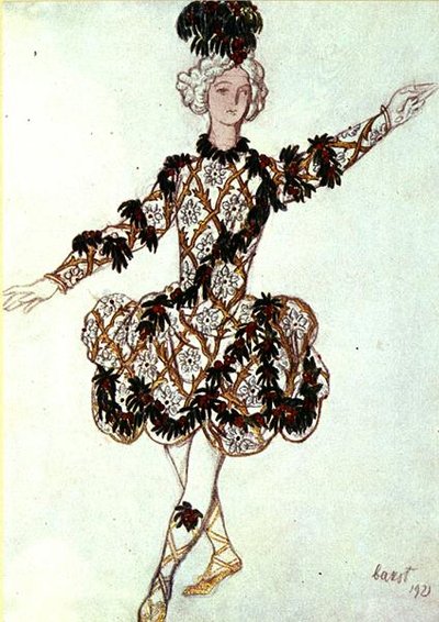 Kostuumontwerp voor de Page van de Fee Kers, uit Doornroosje door Leon Bakst