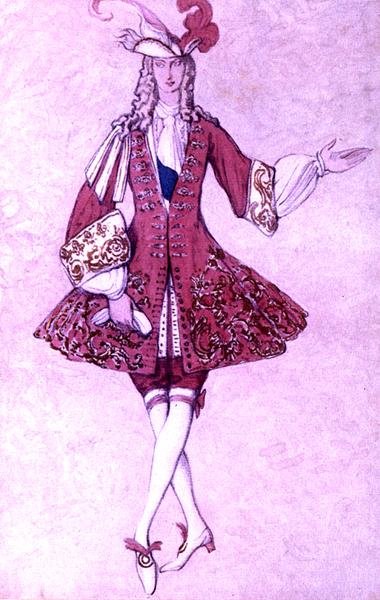 Kostuumontwerp voor de Page van de Prinses, uit Doornroosje door Leon Bakst