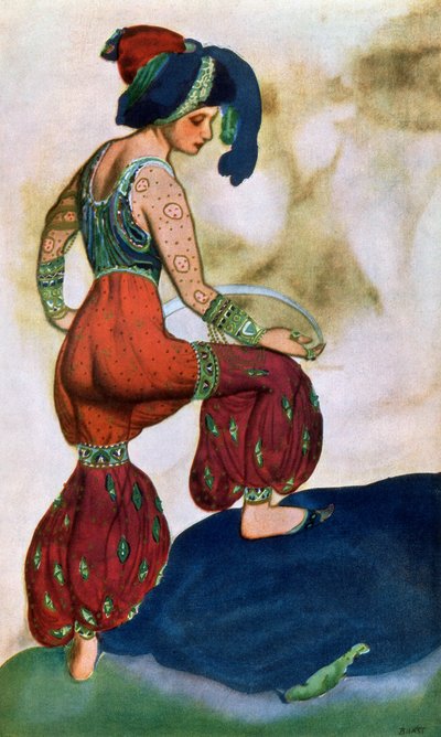 Kostuumontwerp voor de Rode Sultan, uit Sheherazad door Leon Bakst