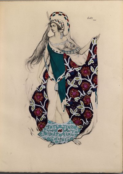 Kostuumontwerp voor het ballet Artémis troublée door Paul Paray, 1922 door Leon Bakst