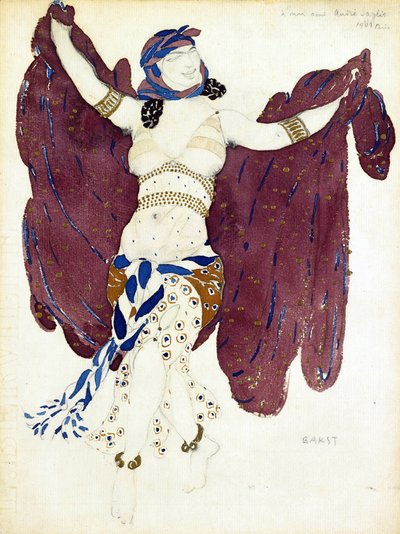 Kostuumontwerp voor het ballet Cleopatra door A. Arensky - Bakst, Leon (1866-1924) - 1909 door Leon Bakst