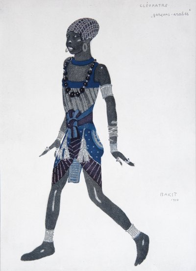 Kostuumontwerp voor het ballet Cleopatra door Leon Bakst