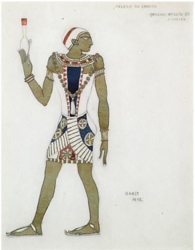 Kostuumontwerp voor het ballet Hélène de Sparte door E. Verhaeren en D. de Séverac, 1912 door Leon Bakst