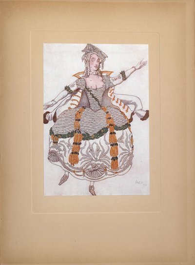 Kostuumontwerp voor het ballet Doornroosje door P. Tsjaikovski, 1921 door Leon Bakst