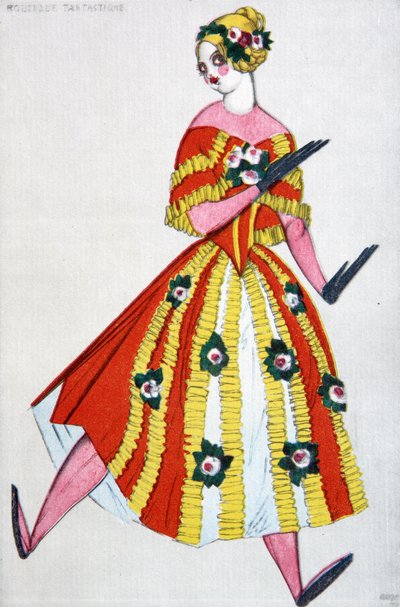Kostuumontwerp voor het ballet De Magische Speelgoedwinkel van G. Rossini, 1919 door Leon Bakst
