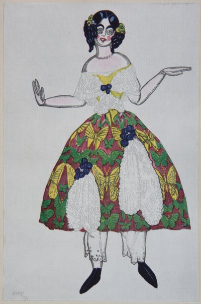 Kostuumontwerp voor het ballet De Magische Speelgoedwinkel door G. Rossini, 1919 door Leon Bakst