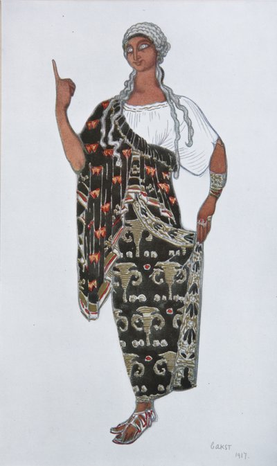 Kostuumontwerp voor de opera Fedra door Ildebrando Pizzetti, 1917 door Leon Bakst
