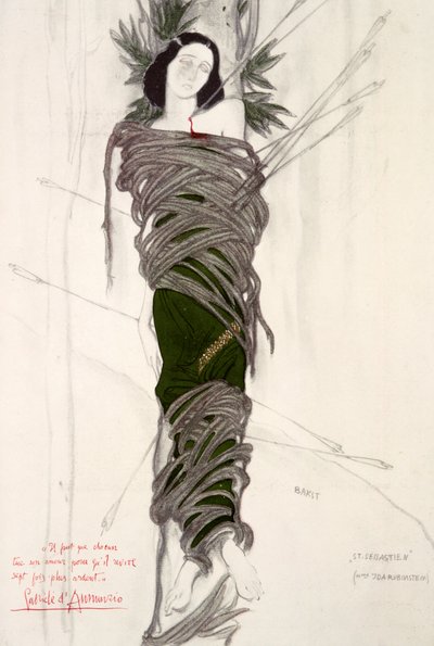 Kostuumontwerp voor de balletdanseres Ida Rubinstein, 1911 door Leon Bakst