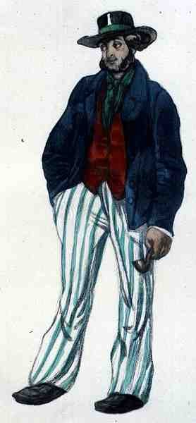 Kostuum voor de Zeeman, uit La Boutique Fantastique door Leon Bakst