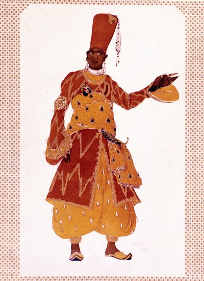 Kostuum van de grote Eunuch getekend door Lev Samoilovich Rosenberg genaamd Leon Bakst (1866-1924) voor het ballet 