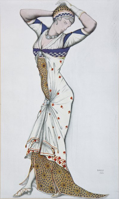 Ontwerp van een moderne jurk, 1910s door Leon Bakst