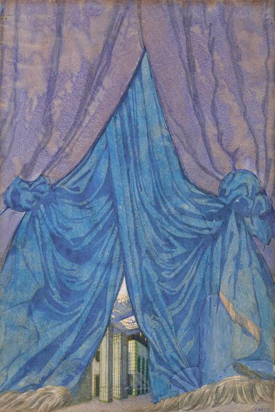Ontwerp van gordijn voor het ballet Doornroosje door P. Tsjaikovski, 1921 door Leon Bakst