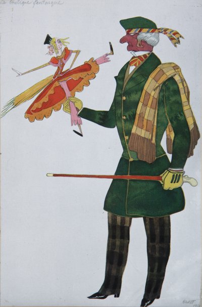 Engelsman. Kostuumontwerp voor het ballet De Magische Speelgoedwinkel door G. Rossini, 1919 door Leon Bakst