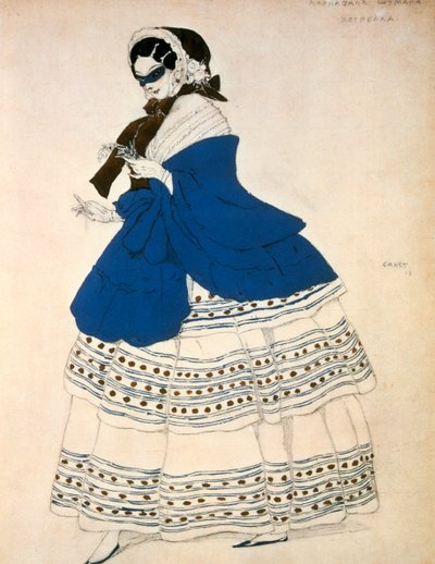 Estrella, ontwerp voor een kostuum voor het ballet Carnival gecomponeerd door Robert Schumann, 1919 door Leon Bakst