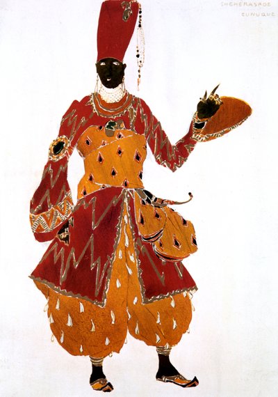 Eunuch kostuumontwerp voor het ballet Scheherazade, 1910 door Leon Bakst