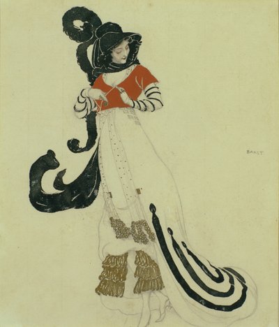 Verkleedkostuumontwerp, ca. 1914 door Leon Bakst