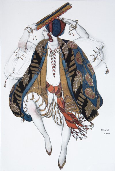 Joodse dans. Kostuumontwerp voor het ballet Cléopatre, 1910 door Leon Bakst