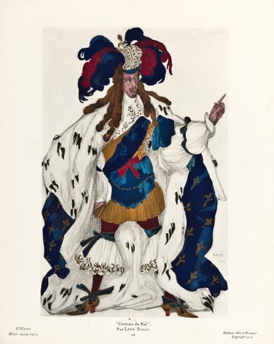 Koning. Kostuumontwerp voor het ballet Doornroosje van P. Tsjaikovski, 1921 door Leon Bakst