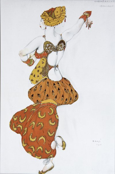 Odalisque. Kostuumontwerp voor het ballet Sheherazade door N. Rimsky-Korsakov, 1910 door Leon Bakst