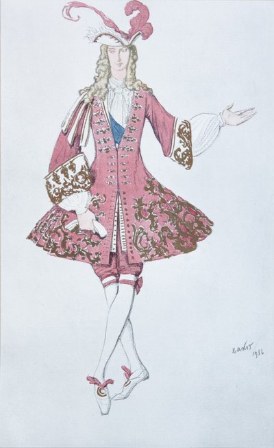 Page de la princesse. Kostuumontwerp voor het ballet Doornroosje van P. Tsjaikovski, 1916 door Leon Bakst