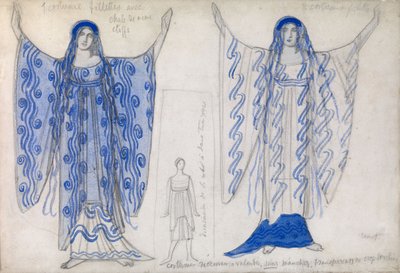 Phaedra. Kostuumontwerp voor het drama Phaedra Phèdre door Jean Racine, ca. 1923 door Leon Bakst