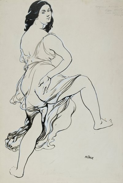 Portret van Isadora Duncan dansend, begin 20e eeuw door Leon Bakst