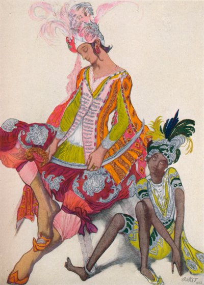 Prins en slaaf dromend door Leon Bakst
