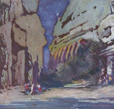 Decorontwerp voor een Hindoe Ballet, waarschijnlijk Le Dieu Bleu, 1911 door Leon Bakst