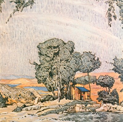 Decorontwerp voor Act I van Helena van Sparta, uitgevoerd door het balletgezelschap van Ida Rubenstein, 1912 door Leon Bakst