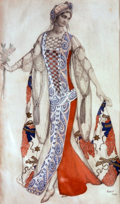 Doornroosje, balletkostuumontwerp, ca. 1913 door Leon Bakst