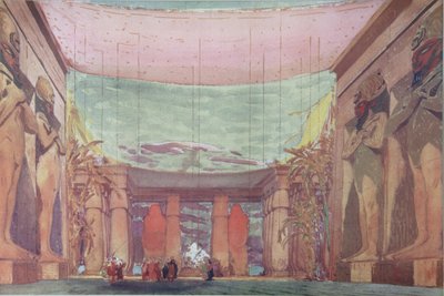 Toneelontwerp voor het ballet Cléopatre door Leon Bakst