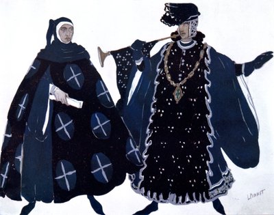 Twee herauten, balletkostuumontwerp, 1911 door Leon Bakst