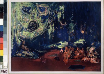 Decor voor het ballet "Sheherazade" geregisseerd door Nicolas (Nikolai) Rimski Korsakov (Rimski-Korsakov) (1844-1908) door Leon Bakst