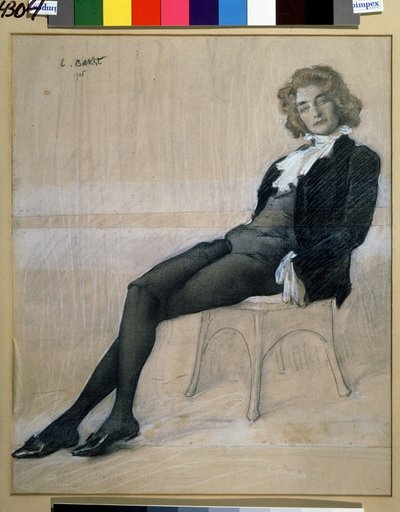 portret van de schrijfster Zinaida Gippius (1869-1945) door Leon Bakst